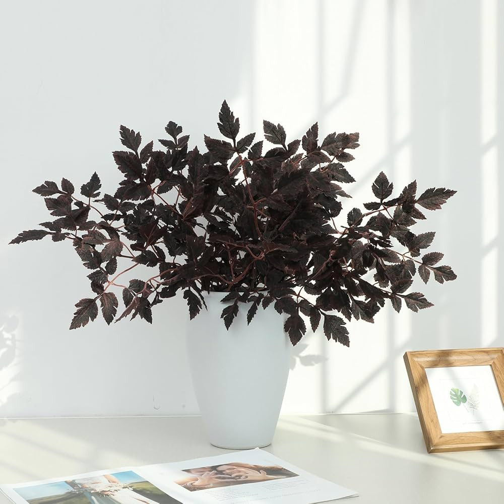 Fall Decor - 3 Pack 32" Artificial Cimicifuga Leaf Spray, Faux Cimicifuga Ramosa Leaves, Neutral ... | Amazon (US)