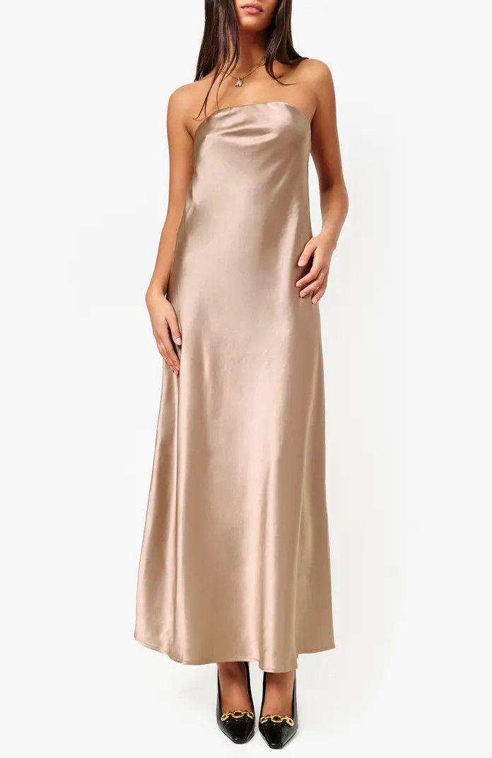 CAMI NYC Noelle Strapless Satin Dress | Nordstrom | Nordstrom