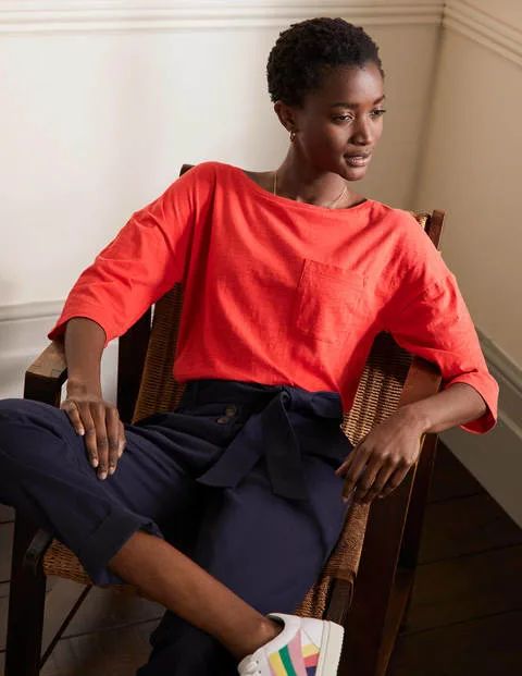 The Cotton Boxy Boatneck Tee | Boden (US)