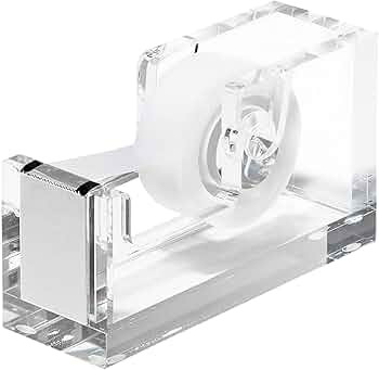 OfficeGoods Acrylic Tape Dispenser – Modern Desk Organizer for Office Supplies – Heavy Duty R... | Amazon (US)