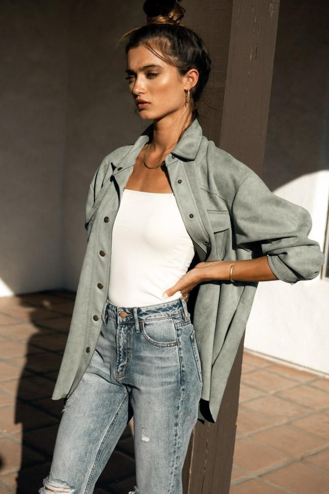 Faux Suede Shacket | Böhme US