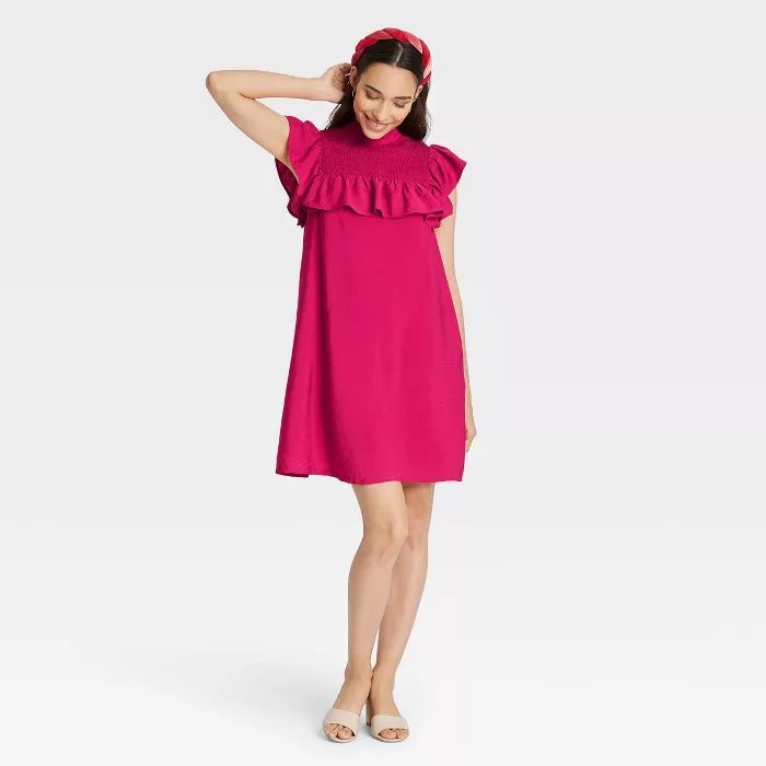 Women's Sleeveless Ruffle Yoke Dress - A New Day™ | Target