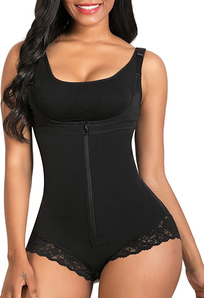 SHAPERX Shapewear for Women Tummy Control Fajas Colombianas Body Shaper Zipper Open Bust Bodysuit | Amazon (US)