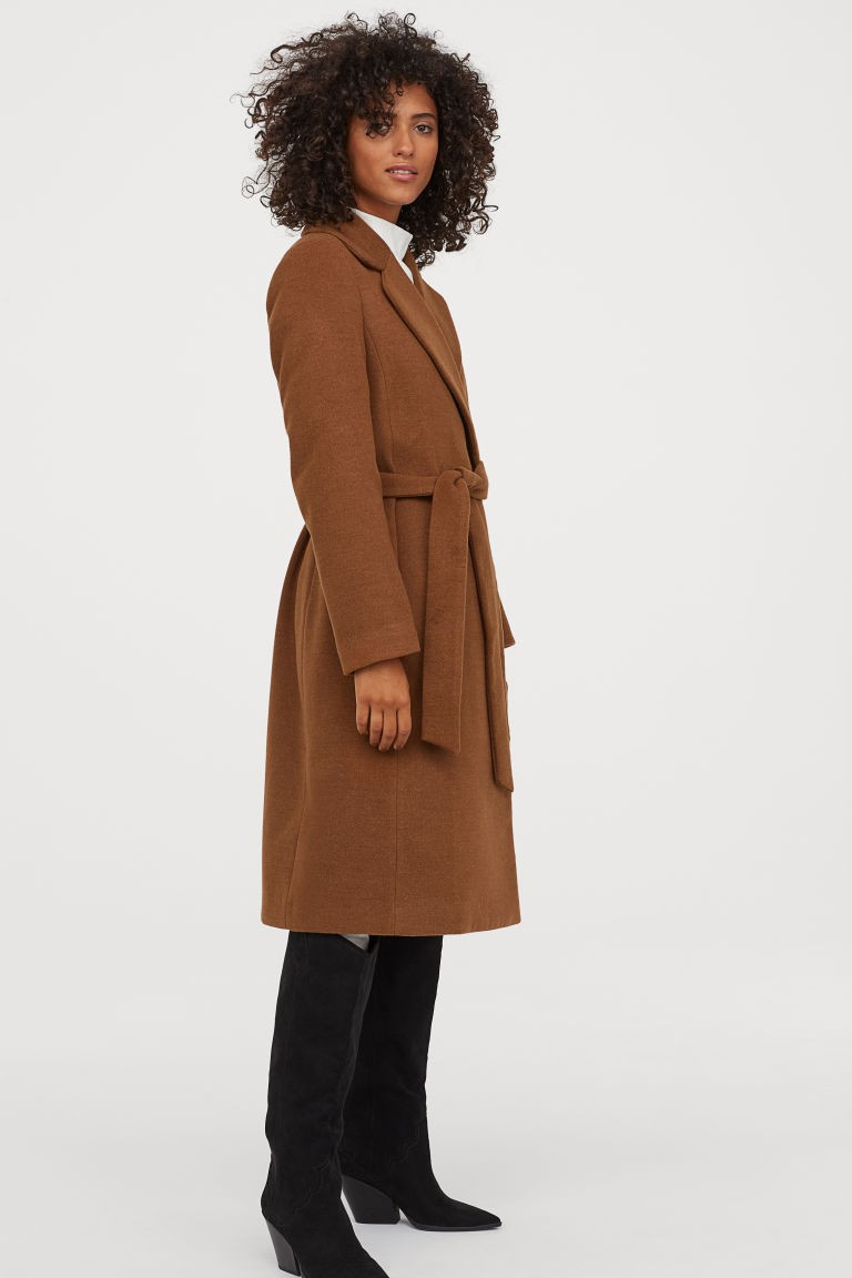 Mantel mit Bindegürtel | H&M (DE, AT, CH, NL, FI)
