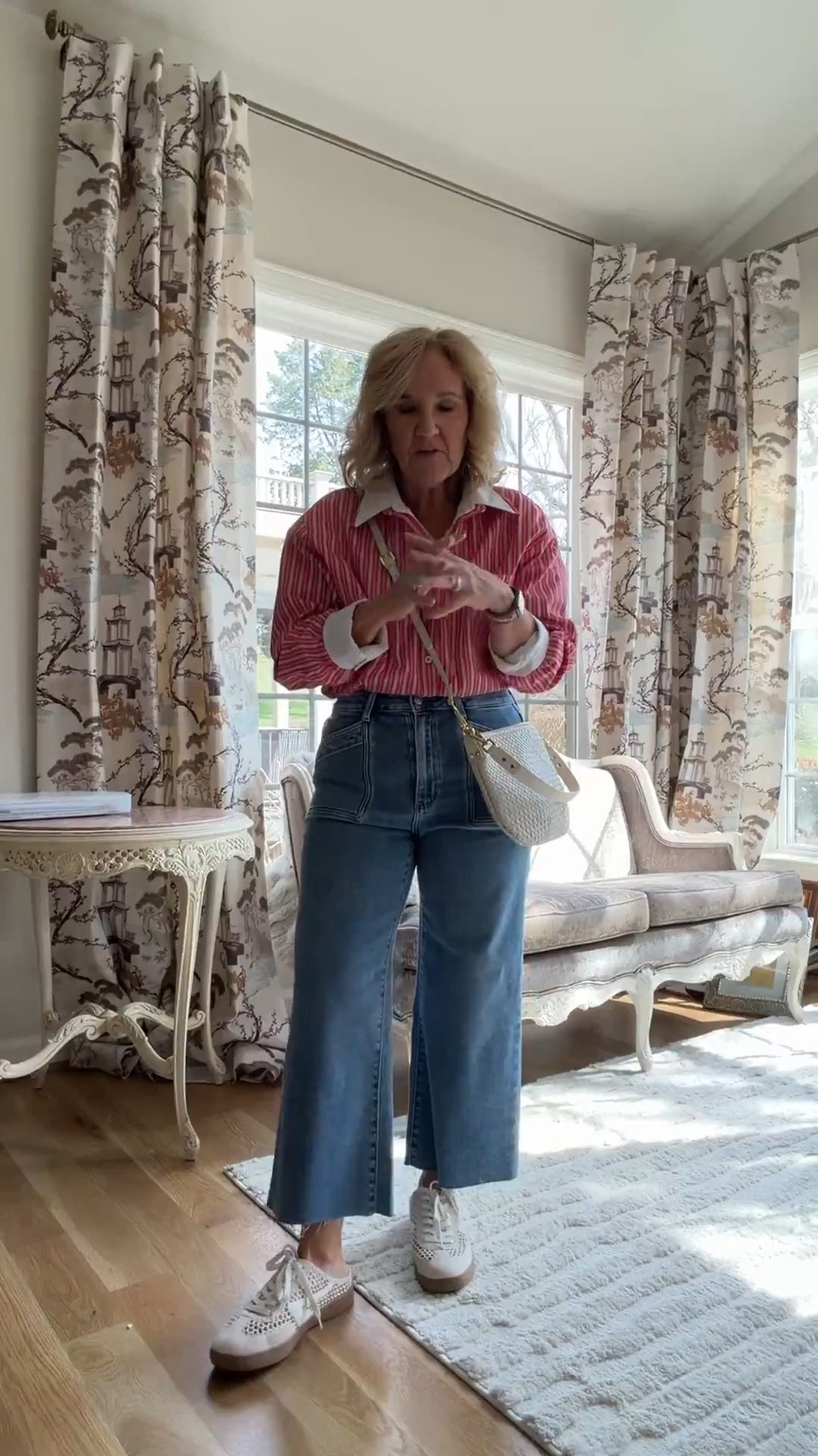  Anthro 20% off code NANETTE20 last day!!! 
The coolest blouse! It’s a faux double layer with the under white blouse only being in the front. I’m wearing a medium. I would recommend sizing down to a small.
These are the Paige anessa my favorite premium denim. These are the crop ankle version and I’m wearing a size 29 petite 

#LTKPetite #LTKOver40 #LTKSpringSale

 