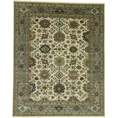 Cream Tribal  Indo-Karajeh Oriental Area Rug | Wayfair North America