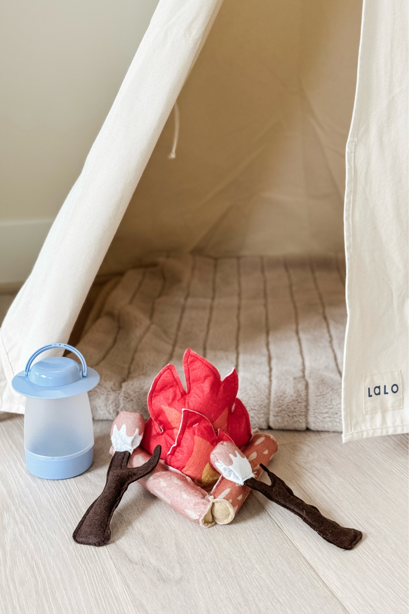 I spotted this adorable plush bonfire set in Bullseye’s Playground on a recent trip to Target — it was only $3 so I couldn’t resist snagging it for our #LTKtoddler to use for some camping dramatic play. 

I will note that the construction of the toy is extremely poor, but for $3 you get what you pay for. If Sophie ends up playing with it a lot we will invest in a more deluxe set, but for now this is a very cute option!

#LTKKids