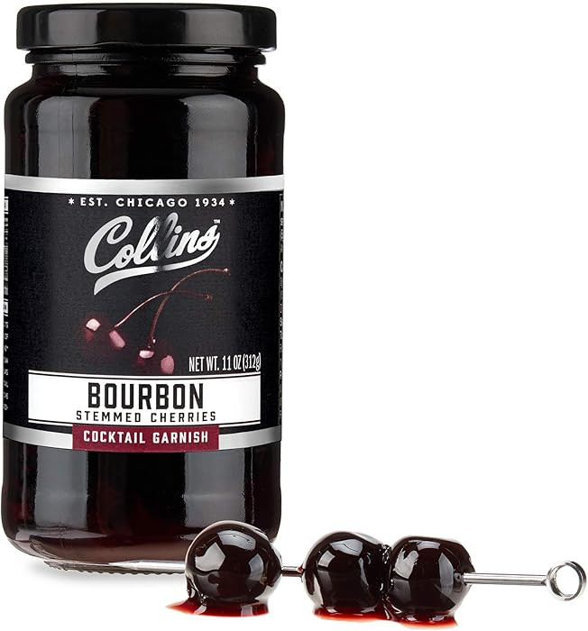 Collins Bourbon Cocktail Cherries - Drinks Garnish for Manhattan or Old Fashioned Cocktails and D... | Amazon (US)