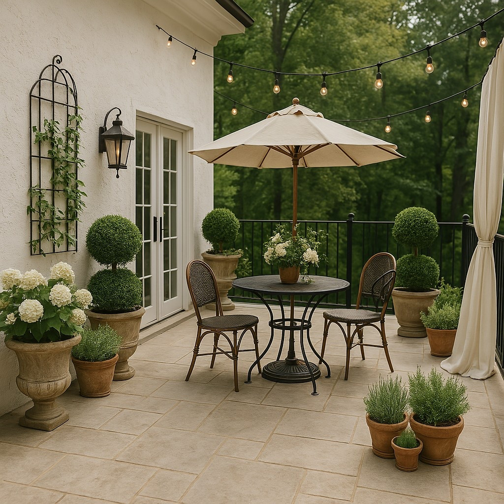 My dream patio come to life — French, European, and Superwoman approved.
Inspired by the timeless aesthetic of Tara Shaw, I styled this space with concrete sculptural urns, boxwood topiaries, and layered planters to bring that elegant antique charm outdoors.

#LTKHome