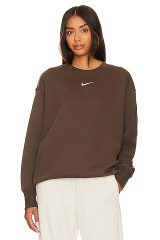 Nike Oversized Crewneck Sweatshirt in Baroque Brown & Sail from Revolve.com | Revolve Clothing (Global)