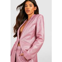 Womens Tall Glitter Blazer - Pink - 10 | boohoo (US & Canada)