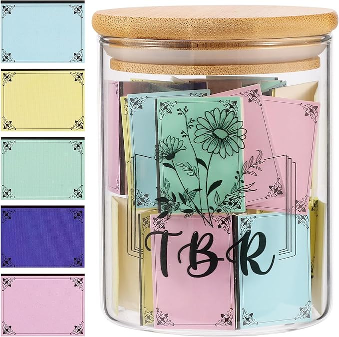 TBR Jar Gifts for Book Lovers Reading Accessories To Be Read List Jar with 100 Colorful Notes Boo... | Amazon (US)