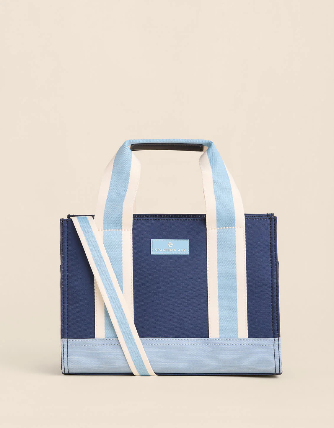 Armada Golf Crossbody Tote Navy Blue Stripe | Spartina 449