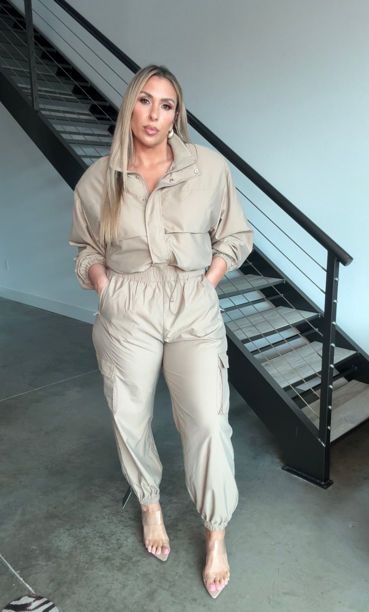 J Lux Label Try on 

jacket med runs very big size down 2 sizes. there are toggles at the bottom to send it in at the waist. The shoulder pad is very strong (pass on this if you are not into shoulder pads) 
pants size L (size down they run big) 

#jlux

#LTKMidsize #LTKNYFW