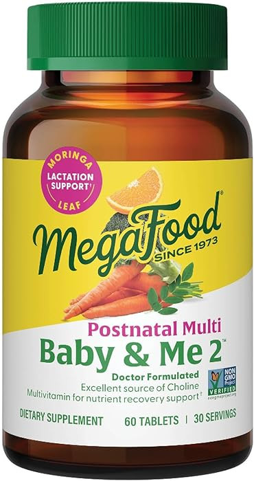 MegaFood Baby & Me 2 Postnatal Vitamins for Women Breastfeeding with Folate (Folic Acid Natural F... | Amazon (US)