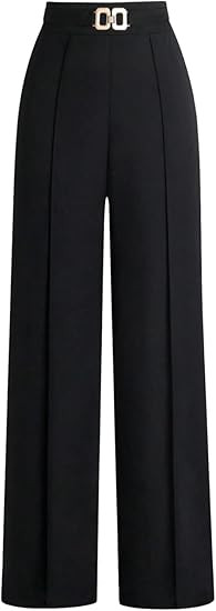 SOLY HUX Women's High Waisted Dress Pants Metal Linked Casual Work Office Business Long Trousers | Amazon (US)