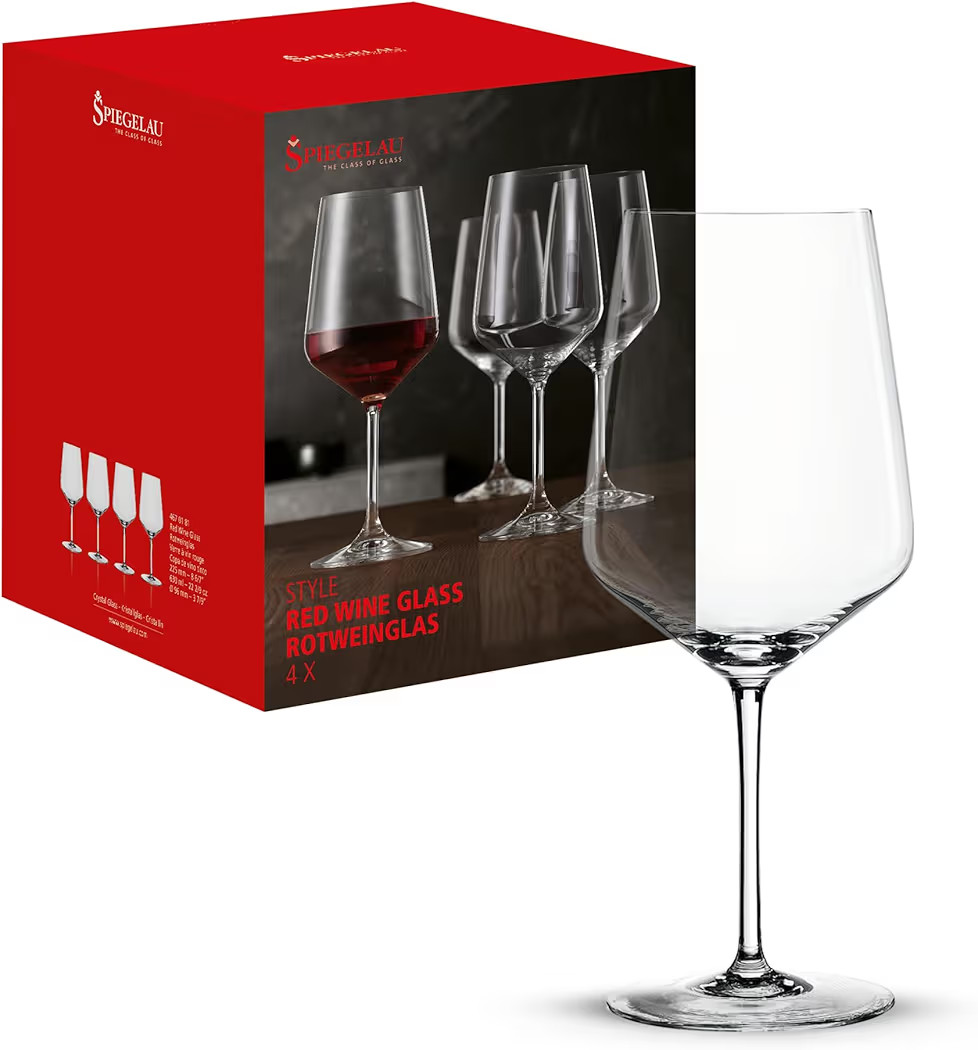 Spiegelau Style Red Wine Glasses, Set of 4, European-Made Lead-Free Crystal, Classic Stemmed, Dis... | Amazon (US)