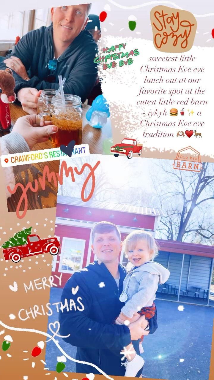 sweetest little Christmas Eve eve lunch out at our favorite spot at the cutest little red barn - iykyk 🍔🥤✨ a Christmas Eve eve tradition 🫶🏽♥️🦌

#LTKSeasonal #LTKfamily #LTKHoliday