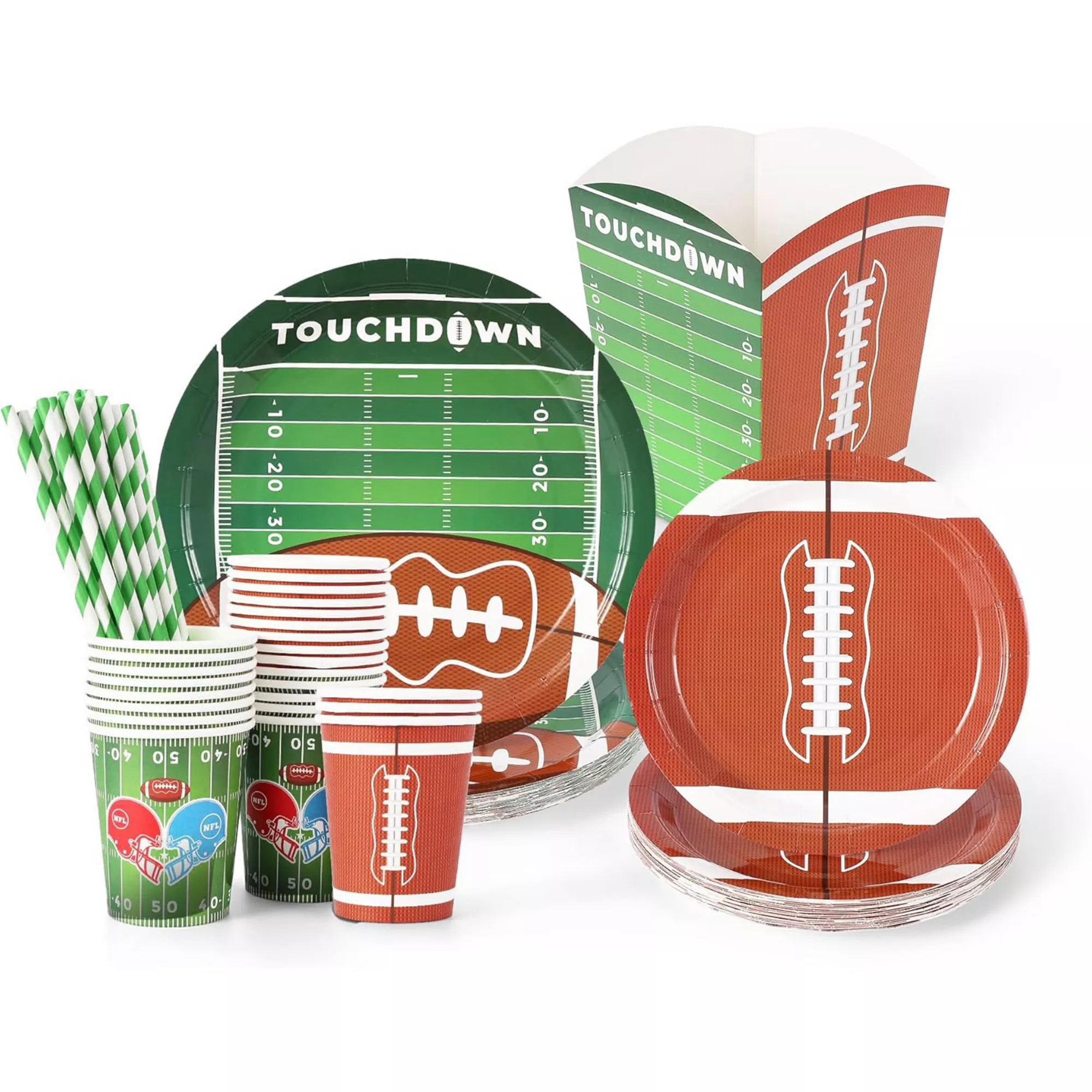 125 Pcs Football Plates and Napkins Set Serve 25 | Kohl's