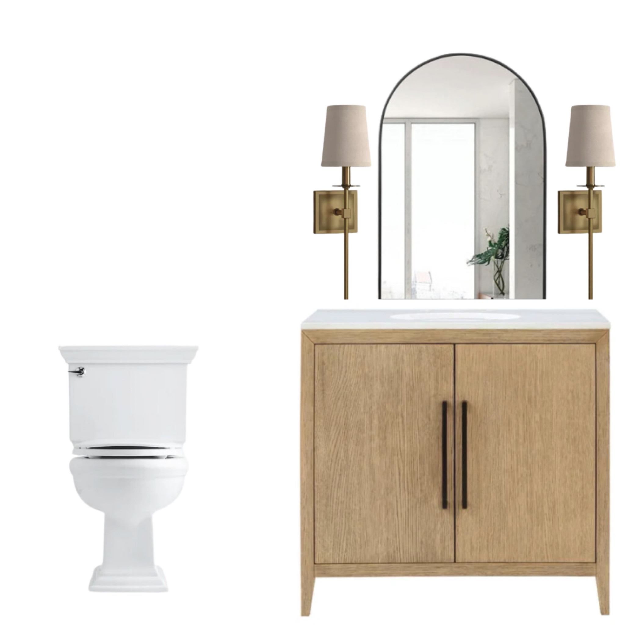 Our 1/2 bathroom design! I wanted a minimal looking, easy to clean, classic design. 