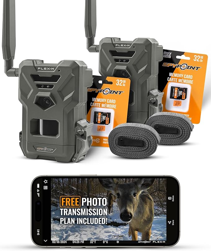 SPYPOINT Flex-M Twin Pack Cellular Trail Cameras - 2 SD Cards Included, Best Hunting Accessories,... | Amazon (US)