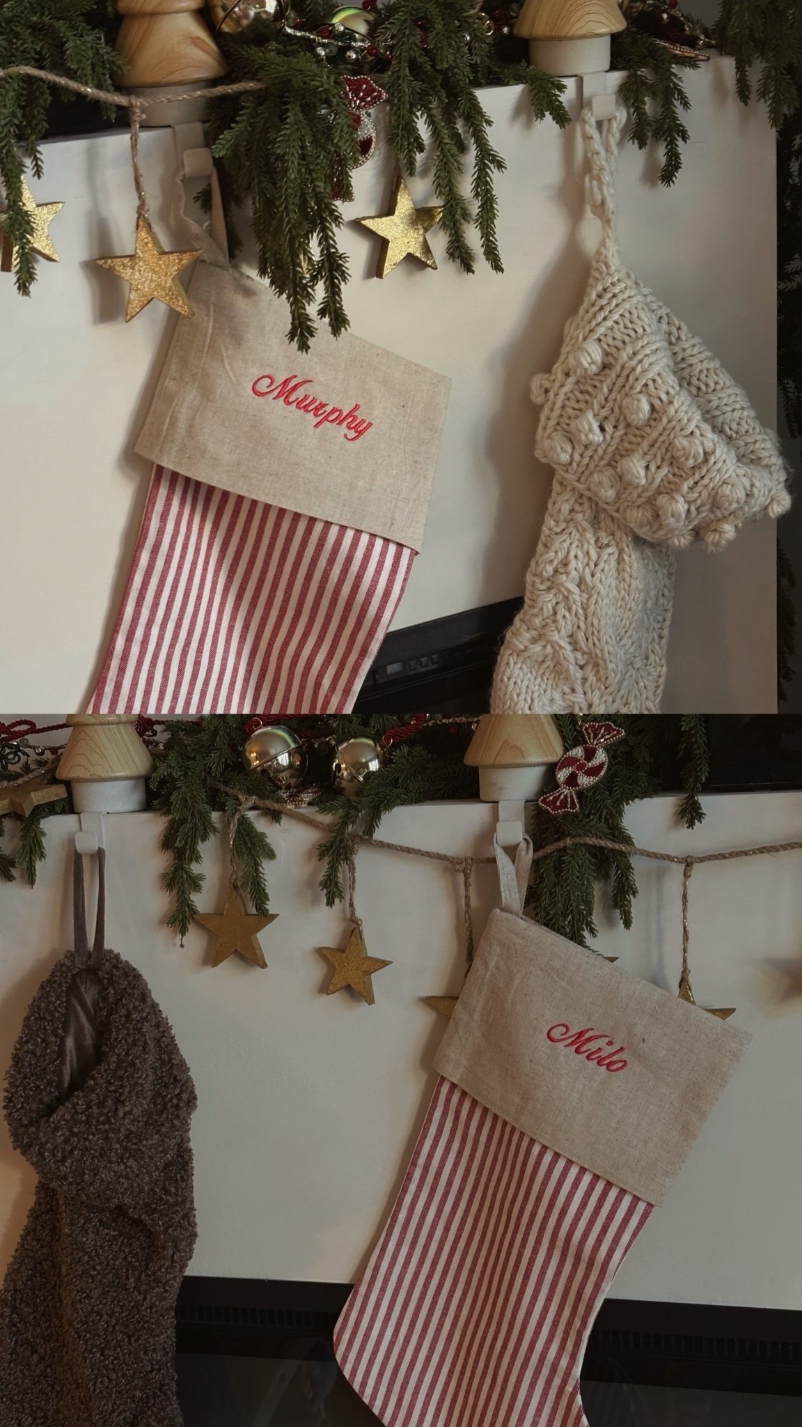 Embroidered stockings I got!!

#LTKdayinmylife #LTKHoliday #LTKHome