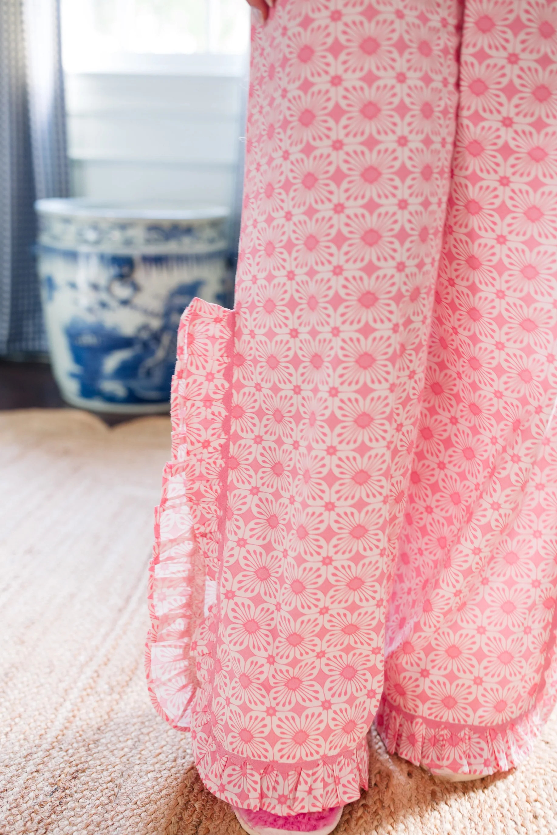 Annie Pajama Set in pink kaleidoscope floral | Elizabeth Wilson Designs