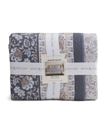 3pc Riviera Jacobean Border Quilt Set | TJ Maxx