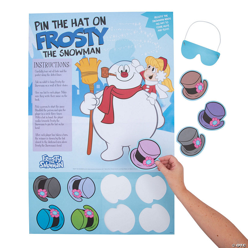 Frosty the Snowman™ Pin the Hat Game - 9 Pc. | Oriental Trading Company