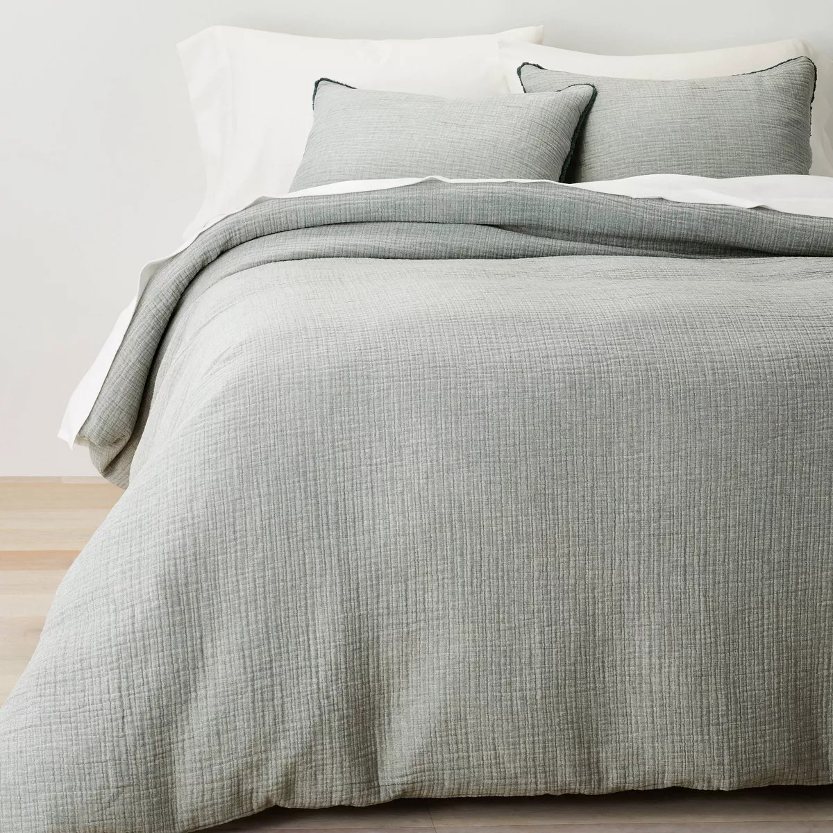 Textured Chambray Cotton Duvet Cover & Sham Set - Casaluna™ | Target