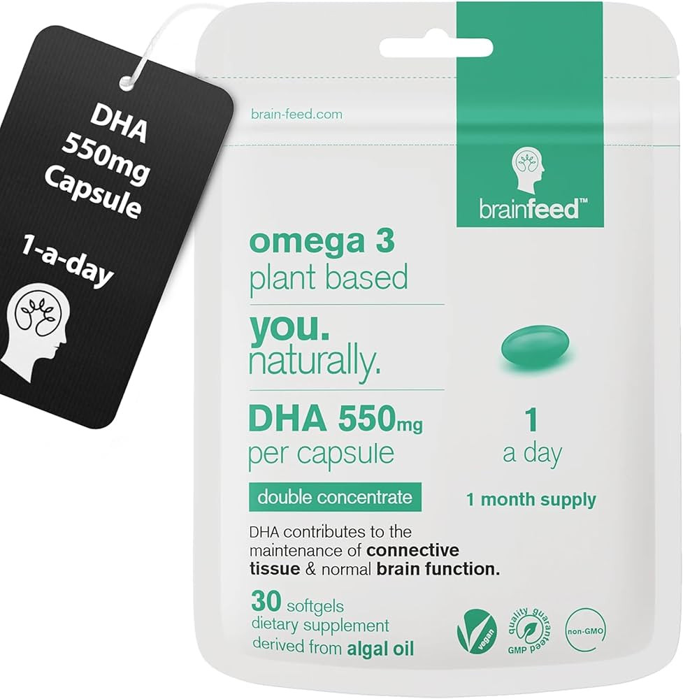 Algae DHA Supplements (30) | 550mg Omega 3 DHA Per Algae Oil Capsule | 1-A-Day | Brain & Eye Heal... | Amazon (US)