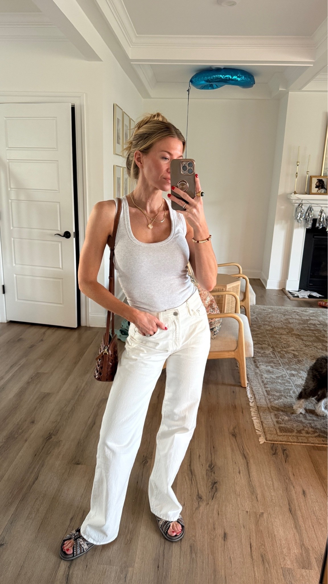 Grey tank + white denim look.

#LTKootd #LTKgrwm #LTKSeasonal
