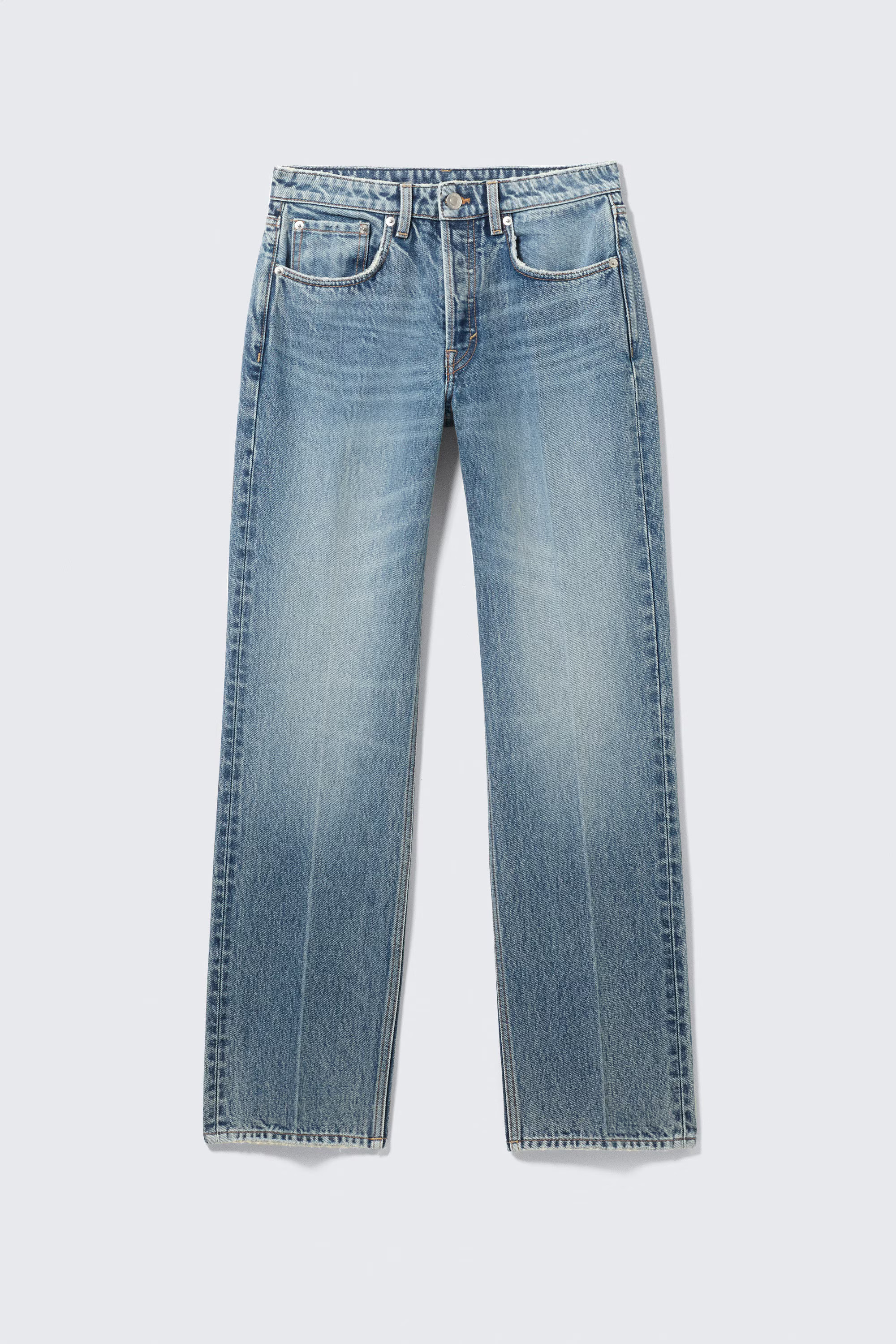 Origin Mid Rise Regular Straight Leg Jeans | Weekday