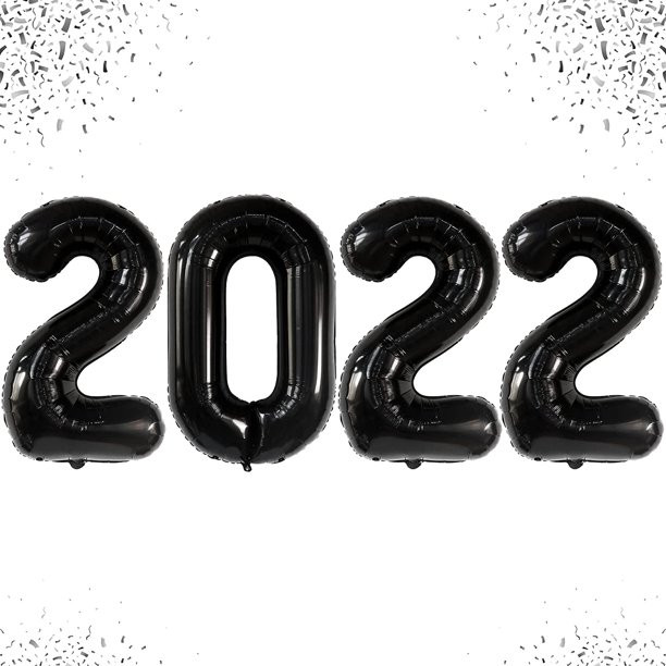 Big 40 Inch Black 2022 Balloons - Happy New Year Decorations 2022 | 2022 Balloons Numbers, New Ye... | Walmart (US)
