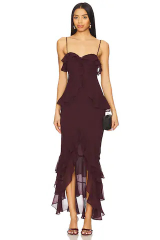 Lovers and Friends Melissa Gown in Wine Red from Revolve.com | Revolve Clothing (Global)