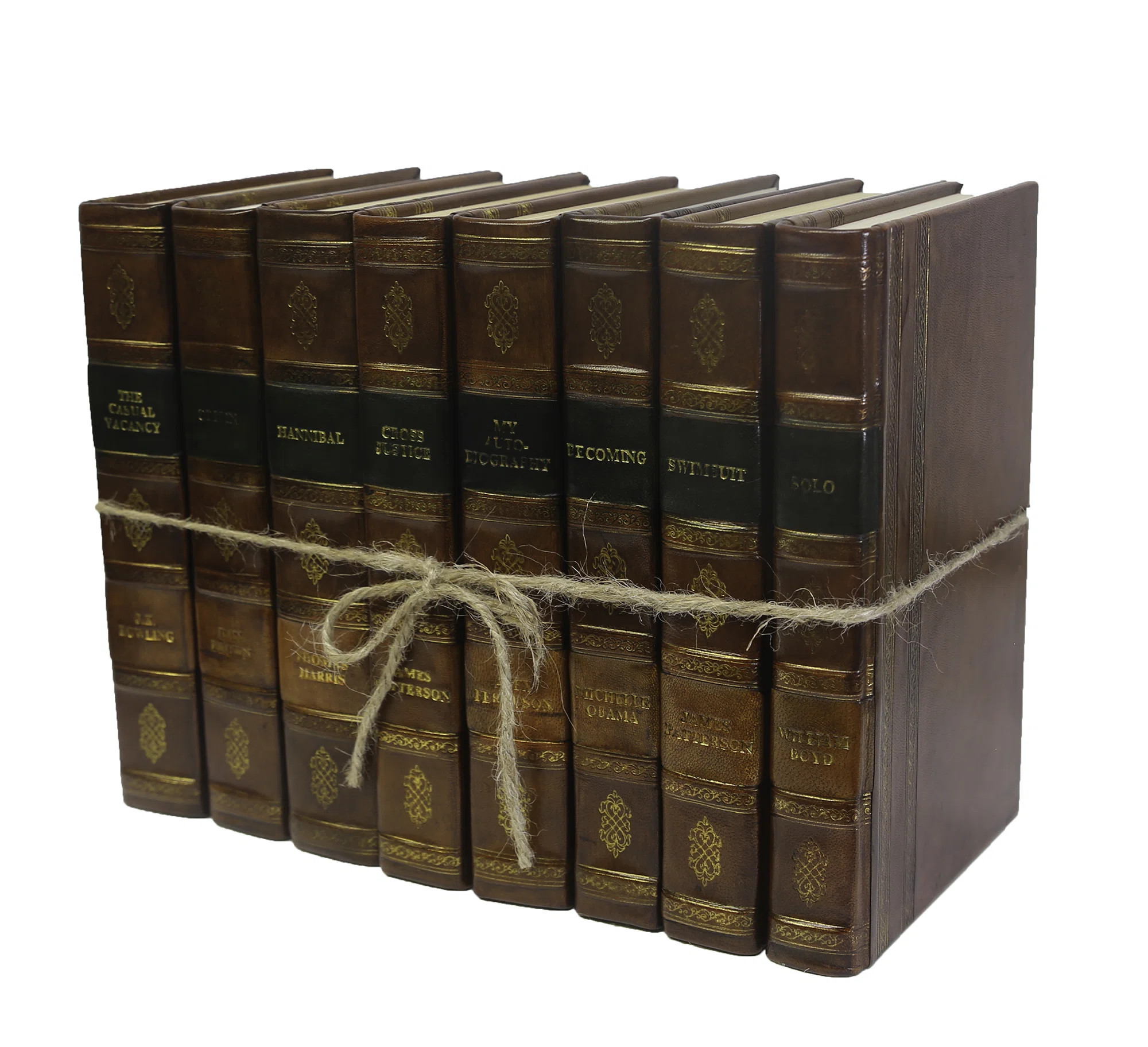 Decorative Books - Amber Rebound Leather Book Bundle - 1 Foot of Brown Books | Wayfair North America
