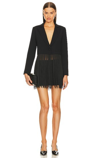 Jonas Fringe Blazer in Black | Revolve Clothing (Global)