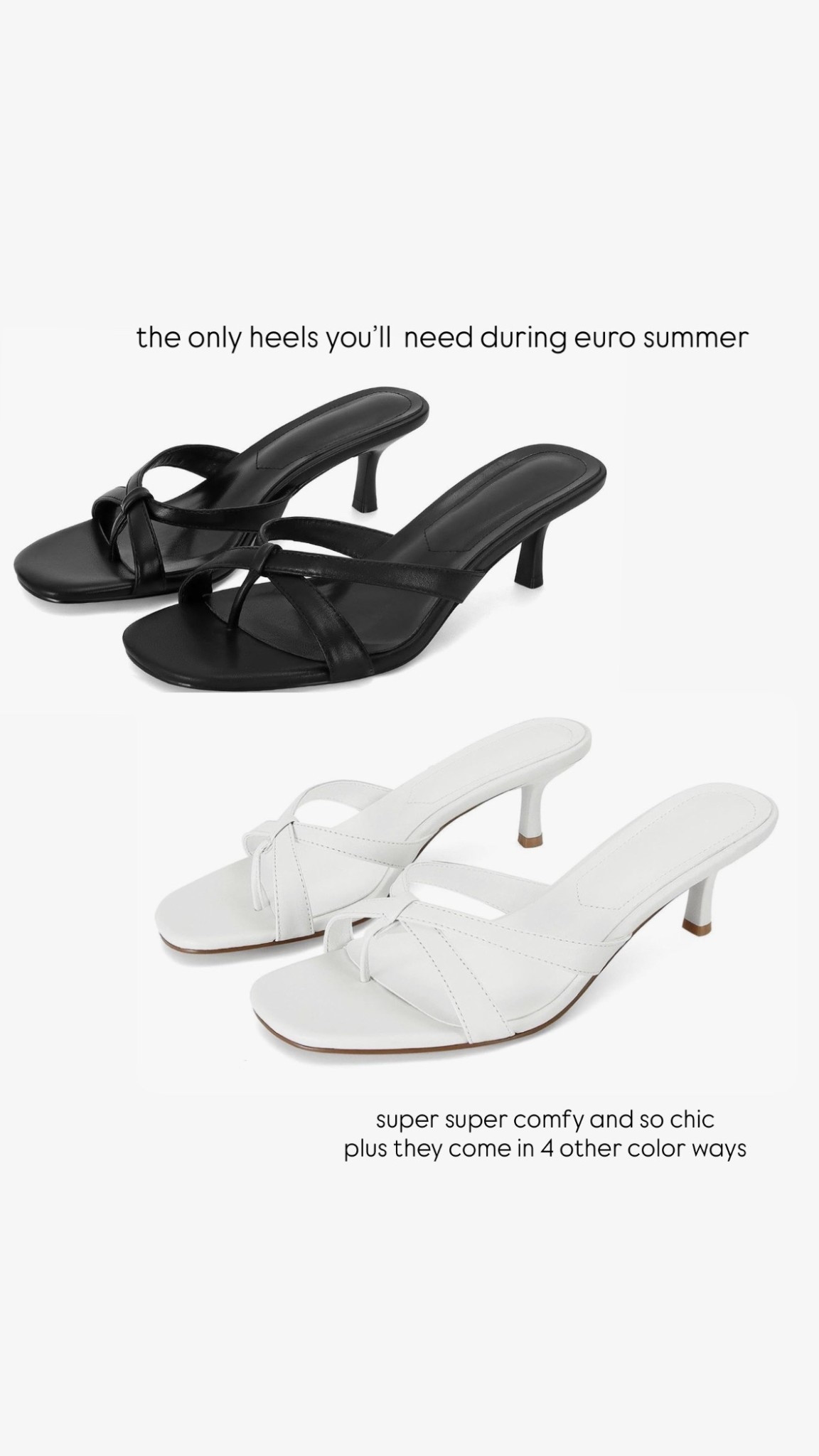 The only heels you’ll need for your euro summer trip. I’ve been wearing these non-stop all over the south of France and the kitten heel is not only super comfy it’s also so chic and goes with every outfit. Perfect for a day to night look  

#LTKStyleTip #LTKFindsUnder50 #LTKShoeCrush