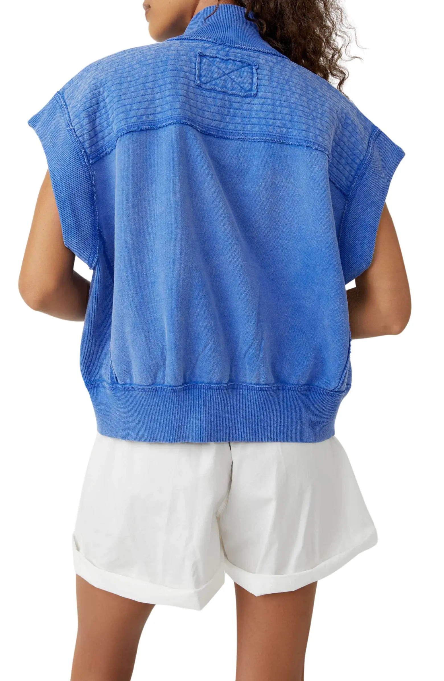 Tolly Cotton Fleece Short Sleeve Jacket | Nordstrom