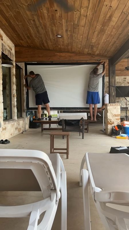 Traveling outdoor theater setup.  

Every year we travel to the Frio River in Texas where we meet the rest of our family.  It’s great cousin time!

Last year my husband packed up his outdoor theater setup and we had a movie night on the back porch.  

So fun!

#LTKfamily #LTKhome #LTKtravel