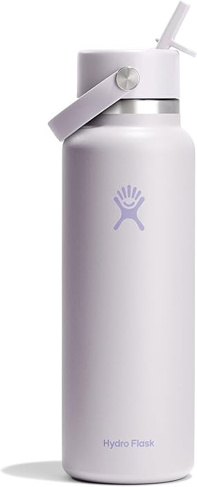 Hydro Flask Water Bottle - Insulated Stainless Steel - Wide Straw Lid, Non Spill, Leakproof in 40... | Amazon (US)
