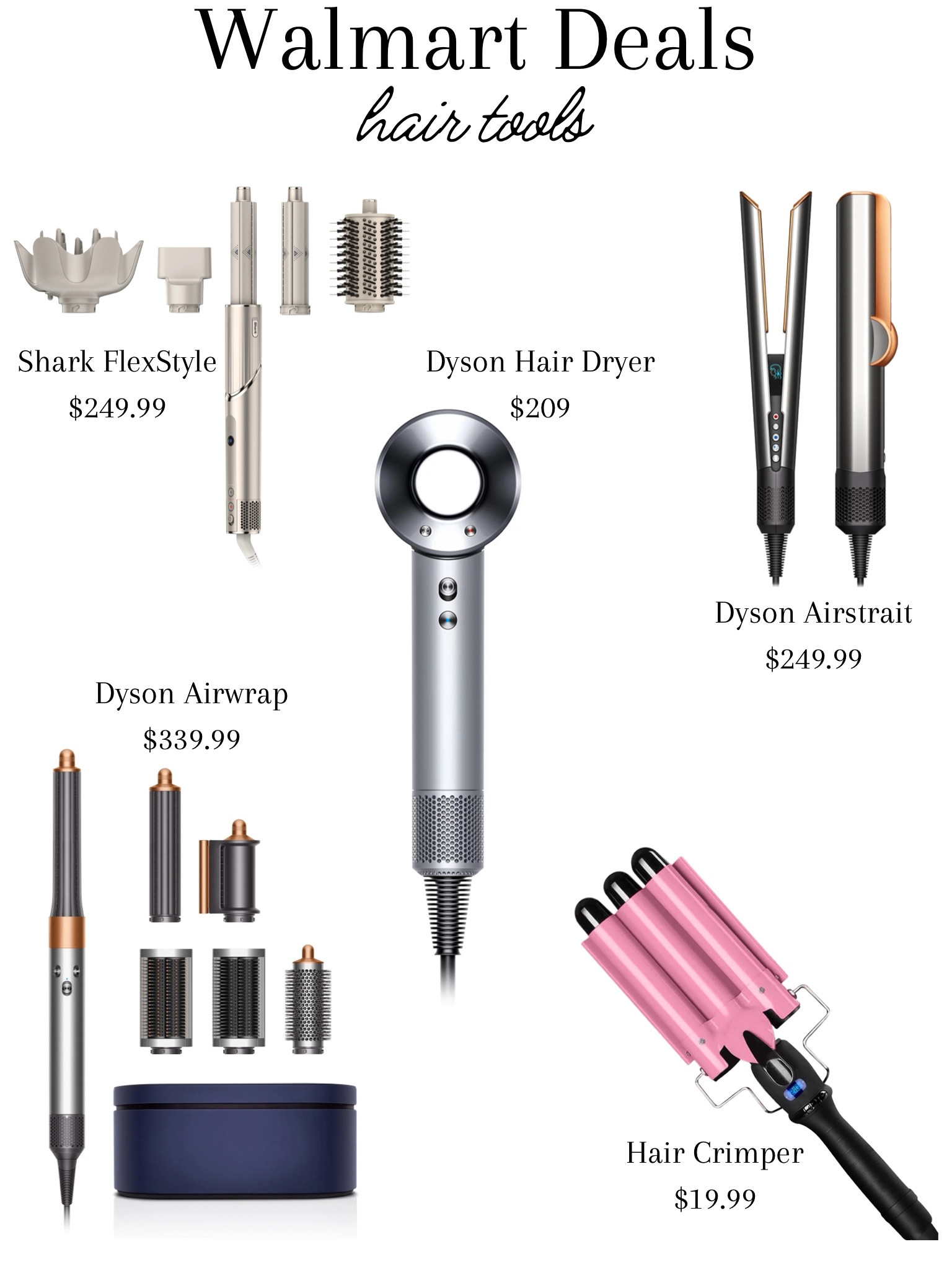 Walmart Deals — Hair Tools 🚨

Walmart sale | summer sale | hair crimper | hot tools | Dyson air wrap | Dyson airstrait | shark flex style hair tool | Dyson hair dryer 



#LTKSummerSales #LTKSaleAlert #LTKBeauty