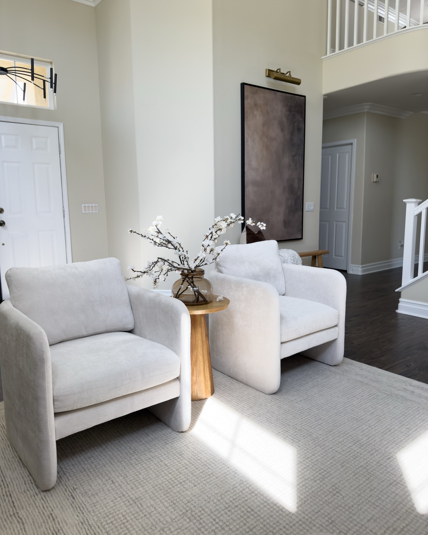 The back details right when you walk through the front door 🤌🏼 Love when a piece is simple but elegant, and those chairs from @dayalanefurniture added the perfect modern touch to our entryway space 🤍

Comment CHAIR for the link! 

#dayalanefurniture #entrywaystyle #accentchair #modernorganic #homestylinginspo
Entryway, entryway decor, picture light, brass, accent chairs, modern organic, upholstered chair, comfortable accent chair, wall art, oversized art, noodle bench, chandelier 

#LTKSeasonal #LTKHome