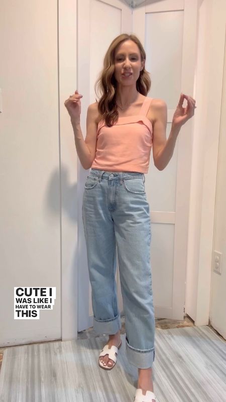 Felt so dang cute in today’s look and Dean complimented me the whole day 😆🥰. This cute linen crop is adorable and comes in four other colors. It has elastic ruching in the back for a comfortable fit! Love the straps and square neckline! Wearing an XS and it’s on sale! Loose jeans are high waisted and not too baggy where it’s not flattering! I’m wearing a 24 regular! They’re so versatile! I posted ways to wear them from casual to dressy and it’s searchable on my profile! Sandals are a great look for less and are tts! Necklace is 30% off and makes a great gift for the dainty fine jewelry lover! 


#LTKVideo #LTKFindsUnder100 #LTKSaleAlert