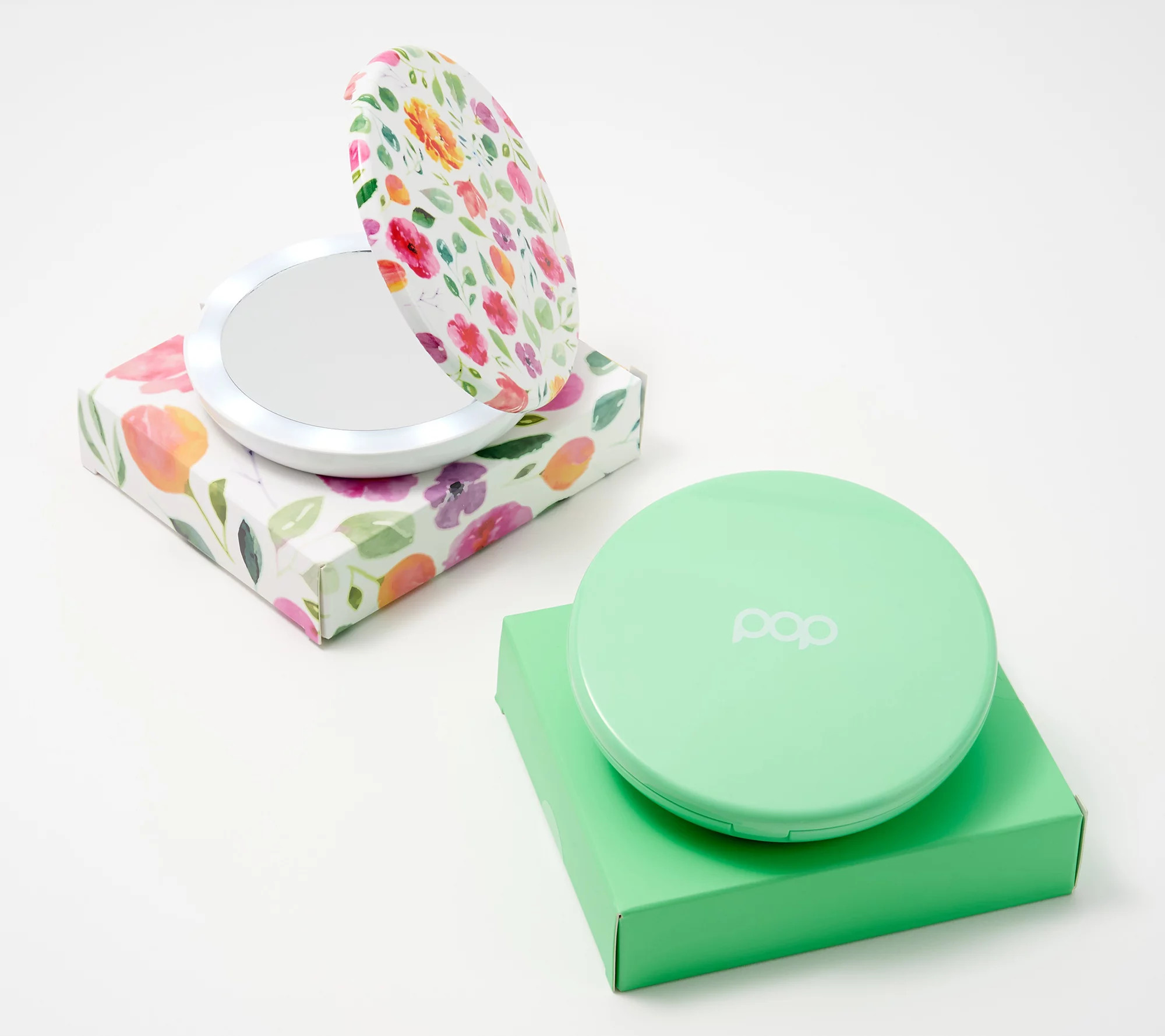 Pop Sonic S/2 Portable Mirrors with 1x/5x Mag & Gift Boxes | QVC