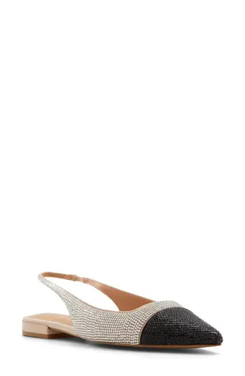 ALDO Fleure Slingback Pointed Cap Toe Flat in Beige Combo at Nordstrom Rack, Size 7 | Nordstrom Rack