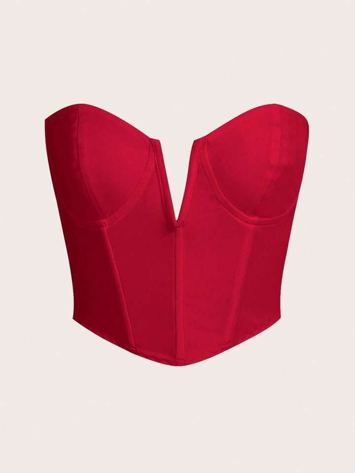 SHEIN ICON Solid Bustier Tube Top | SHEIN