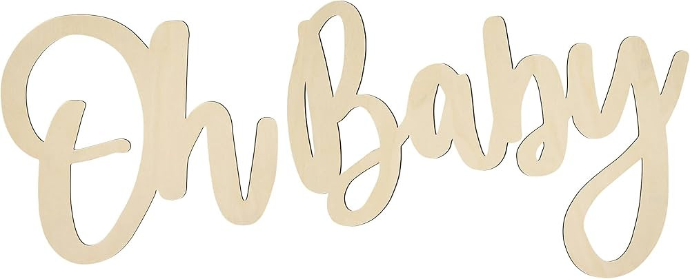 Oh Baby Sign - Wood Color | Perfect for Baby Showers, Gender Reveal Parties, Baby's 1st Birthday,... | Amazon (US)