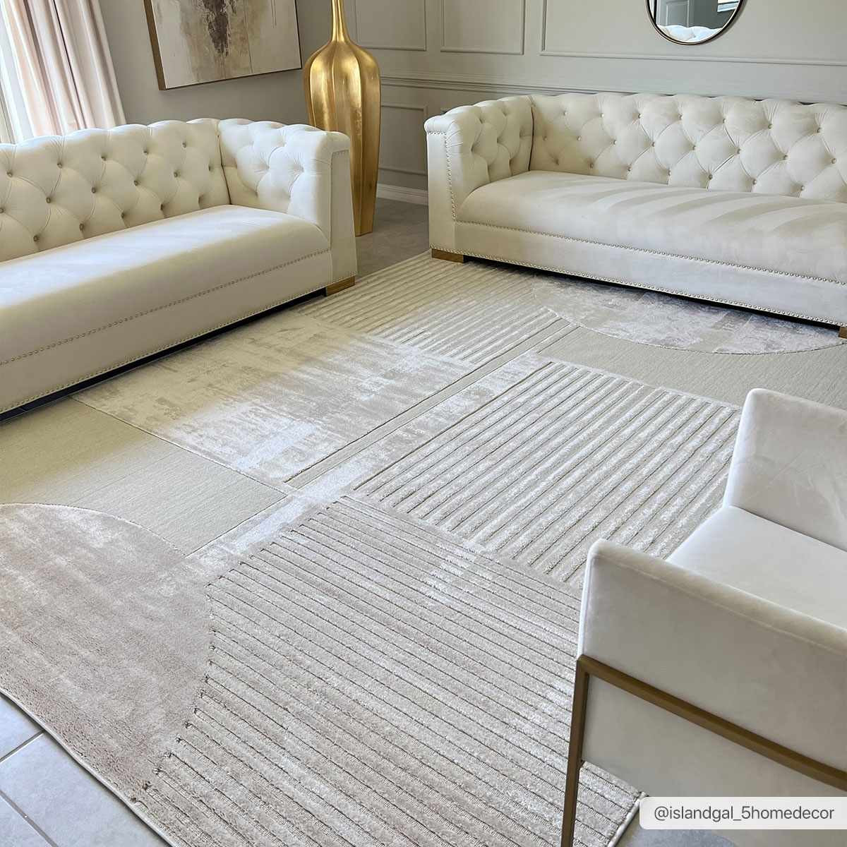 Manalad Cream Wool&Viscose Area Rug | Boutique Rugs