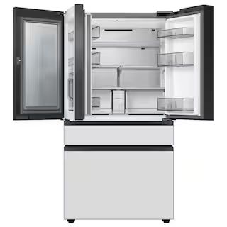 Samsung Bespoke 23 cu. ft. 4-Door French Door Smart Refrigerator with Beverage Center in White Gl... | The Home Depot